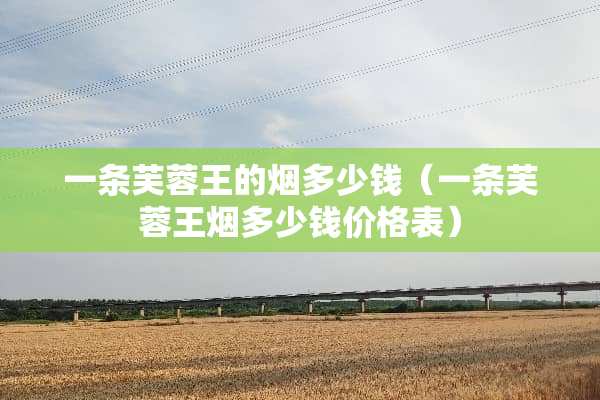 一条芙蓉王的烟多少钱（一条芙蓉王烟多少钱价格表）