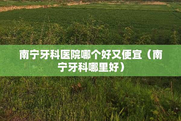 南宁牙科医院哪个好又便宜（南宁牙科哪里好）