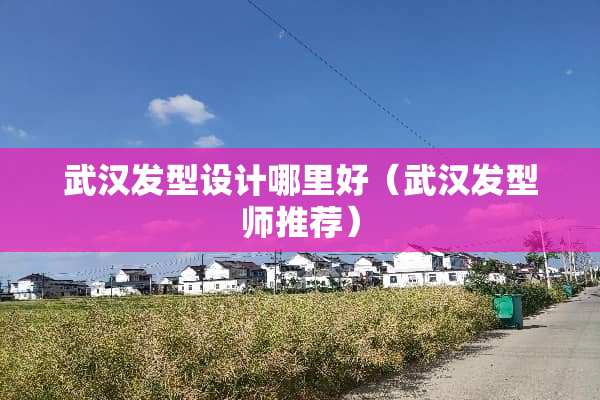 武汉发型设计哪里好（武汉发型师推荐）