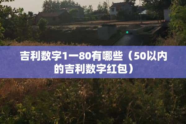 吉利数字1一80有哪些（50以内的吉利数字红包）