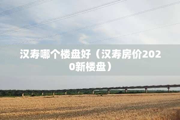 汉寿哪个楼盘好（汉寿房价2020新楼盘）