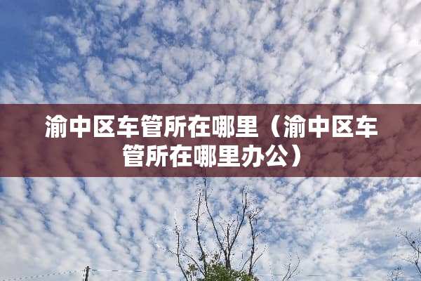 渝中区车管所在哪里（渝中区车管所在哪里办公）