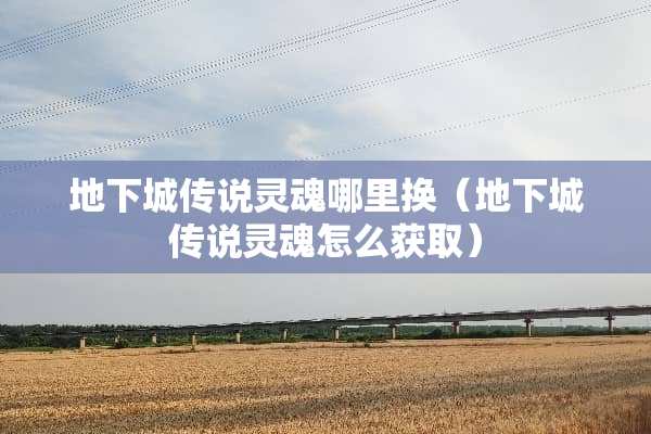 **城传说灵魂哪里换（**城传说灵魂怎么获取）