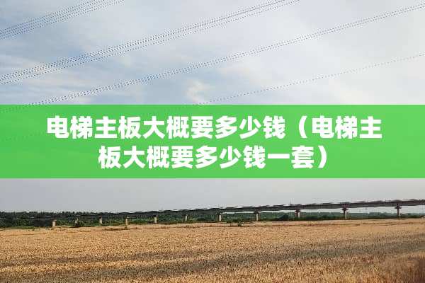 电梯主板大概要多少钱（电梯主板大概要多少钱一套）