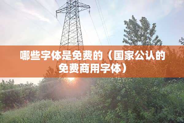 哪些字体是免费的（国家公认的免费商用字体）
