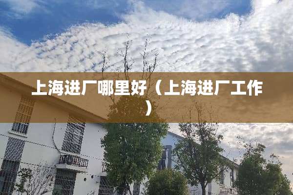 上海进厂哪里好（上海进厂工作）