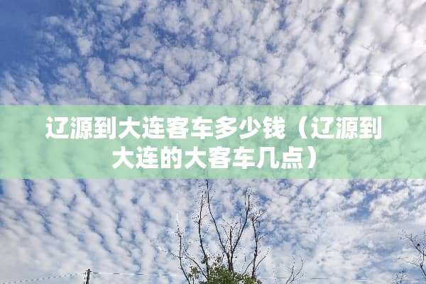 辽源到大连客车多少钱（辽源到大连的大客车几点）