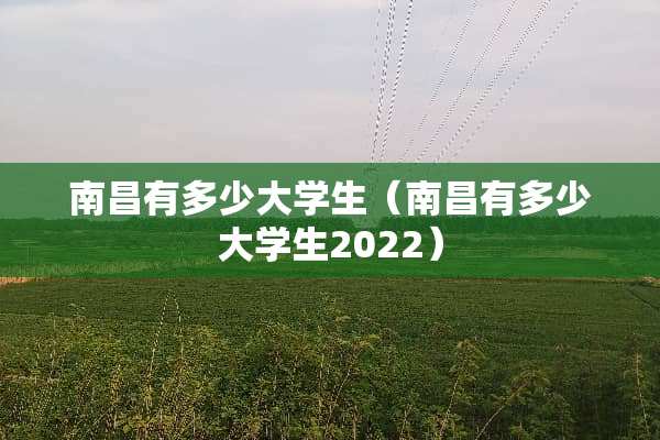 南昌有多少大学生（南昌有多少大学生2022）
