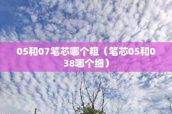 05和07笔芯哪个粗（笔芯05和038哪个细）