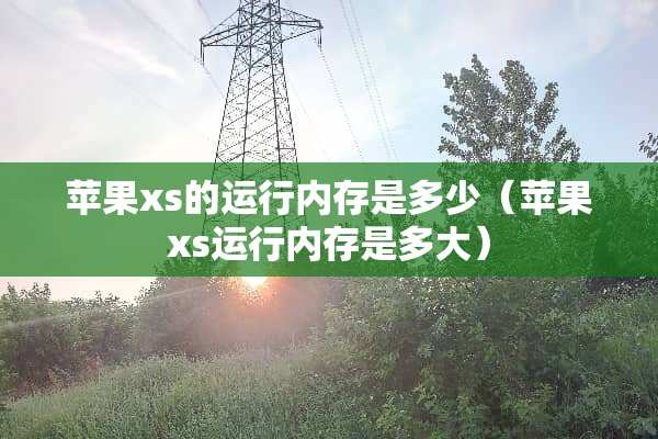 苹果xs的运行内存是多少（苹果xs运行内存是多大）