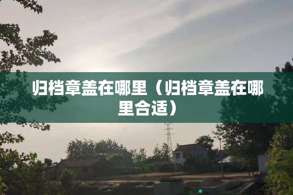 归档章盖在哪里（归档章盖在哪里合适）