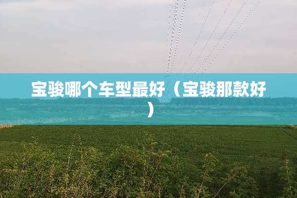宝骏哪个车型最好（宝骏那款好）