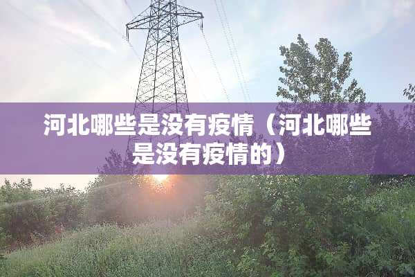 河北哪些是没有疫情（河北哪些是没有疫情的）