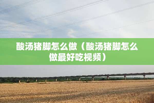 酸汤猪脚怎么做（酸汤猪脚怎么做最好吃视频）