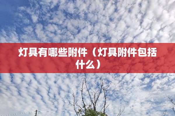 灯具有哪些附件（灯具附件包括什么）