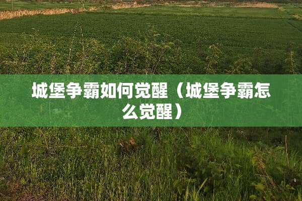 城堡争霸如何觉醒（城堡争霸怎么觉醒）