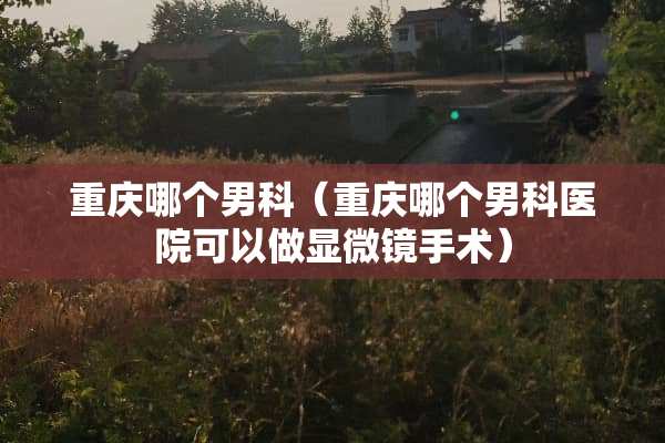 重庆哪个男科（重庆哪个男科医院可以做显微镜手术）