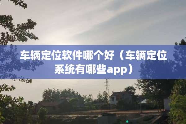 车辆定位软件哪个好（车辆定位系统有哪些app）