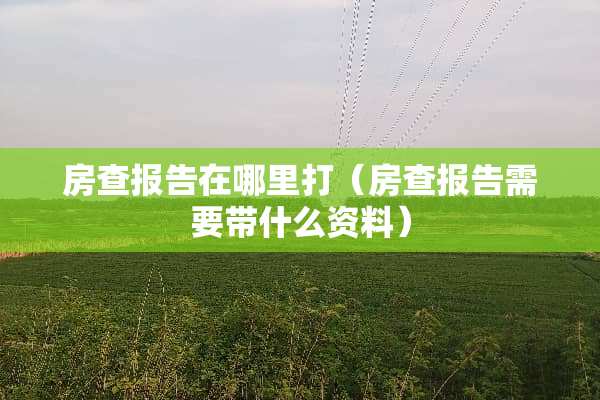 房查报告在哪里打（房查报告需要带什么资料）