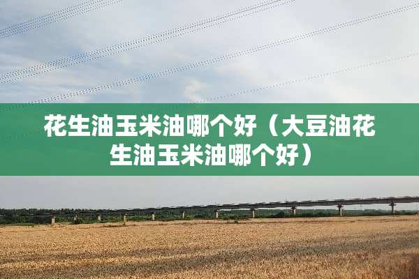 花生油玉米油哪个好（大豆油花生油玉米油哪个好）