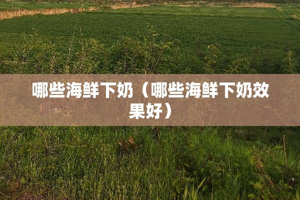 哪些海鲜下奶（哪些海鲜下奶效果好）