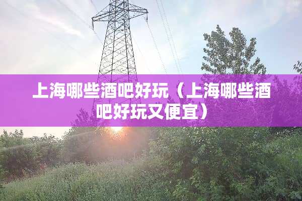 上海哪些酒吧好玩（上海哪些酒吧好玩又便宜）