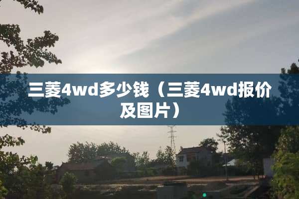 三菱4wd多少钱（三菱4wd报价及图片）