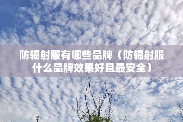防辐射服有哪些品牌（防辐射服什么品牌效果好且最安全）