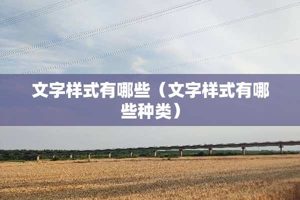 文字样式有哪些（文字样式有哪些种类）
