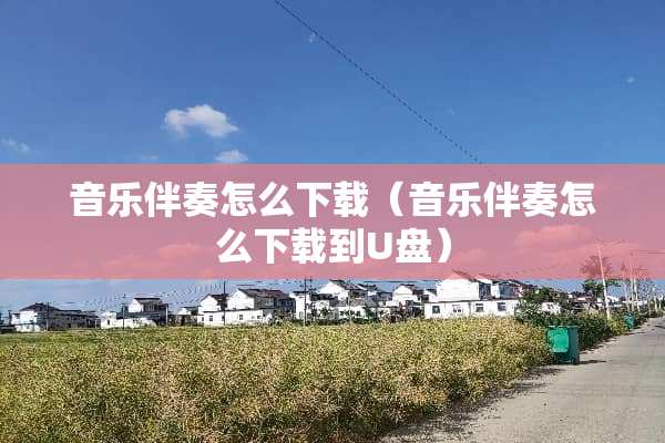 音乐伴奏怎么下载（音乐伴奏怎么下载到U盘）