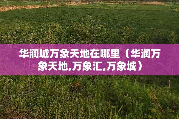 华润城万象天地在哪里（华润万象天地,万象汇,万象城）
