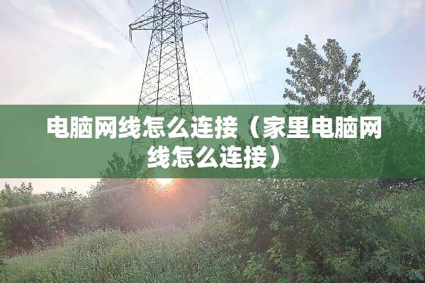 电脑网线怎么连接（家里电脑网线怎么连接）