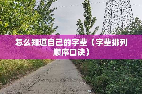 怎么知道自己的字辈（字辈排列顺序口诀）