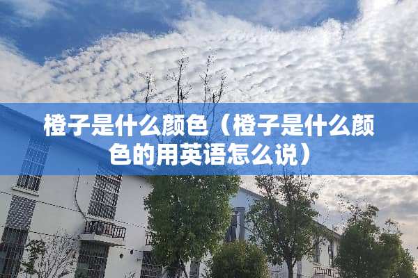 橙子是什么颜色（橙子是什么颜色的用英语怎么说）