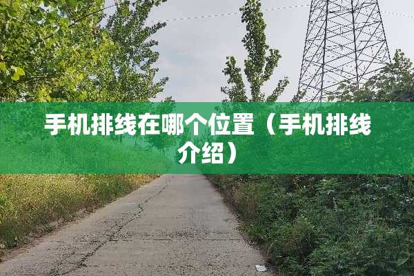 手机排线在哪个位置（手机排线介绍）