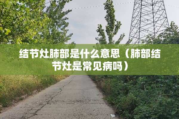 结节灶肺部是什么意思（肺部结节灶是常见病吗）