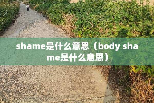 shame是什么意思（body shame是什么意思）