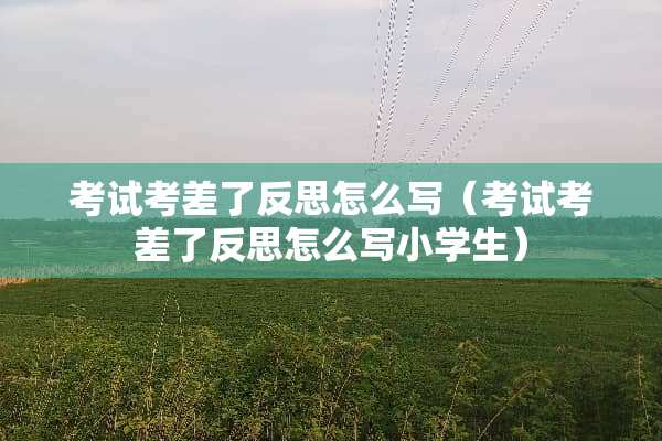 考试考差了反思怎么写（考试考差了反思怎么写小学生）