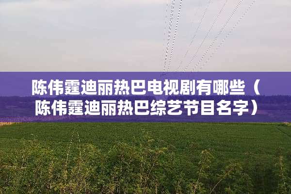 陈伟霆迪丽热巴电视剧有哪些（陈伟霆迪丽热巴综艺节目名字）