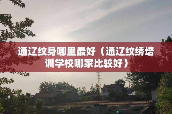通辽纹身哪里最好（通辽纹绣培训学校哪家比较好）