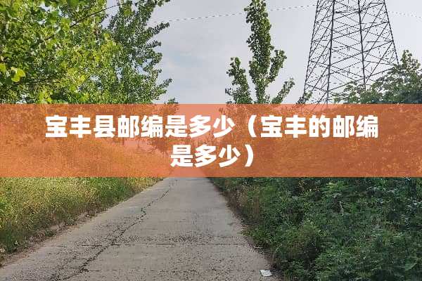 宝丰县邮编是多少（宝丰的邮编是多少）