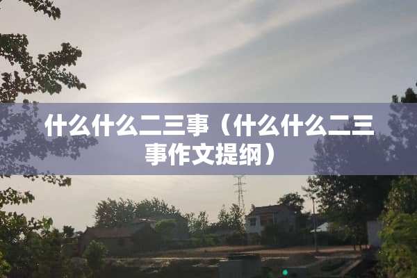 什么什么二三事（什么什么二三事作文提纲）