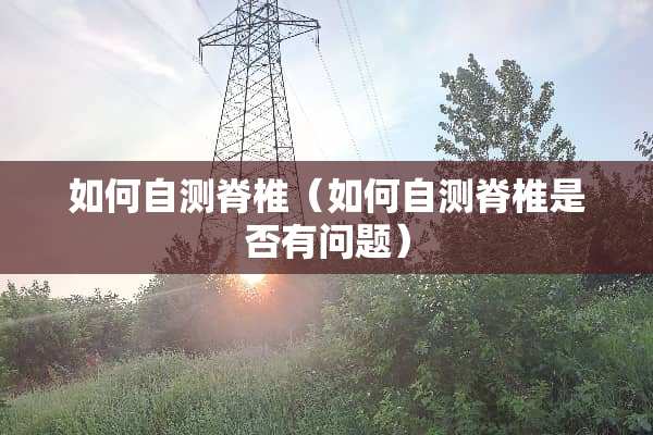如何自测脊椎（如何自测脊椎是否有问题）