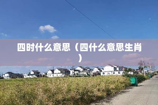 四时什么意思（四什么意思生肖）