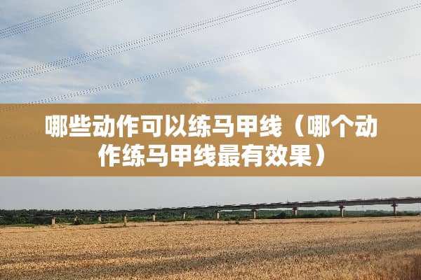 哪些动作可以练马甲线（哪个动作练马甲线最有效果）