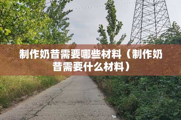 制作奶昔需要哪些材料（制作奶昔需要什么材料）