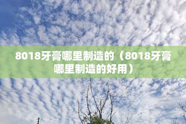 8018牙膏哪里制造的（8018牙膏哪里制造的好用）