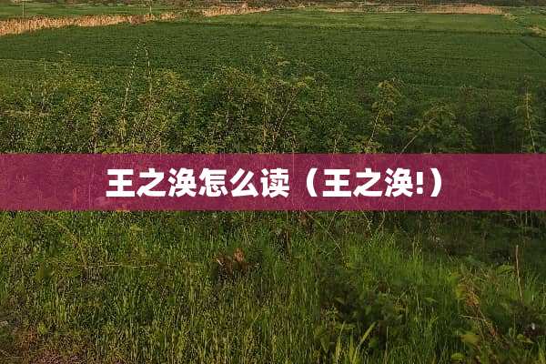 王之涣怎么读（王之涣!）