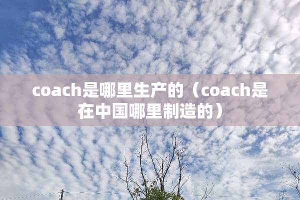 coach是哪里生产的（coach是在中国哪里制造的）