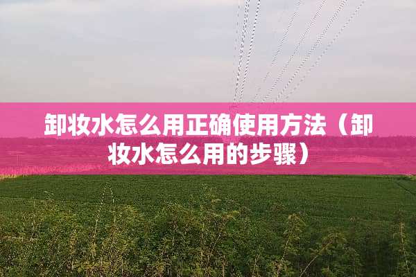 卸妆水怎么用正确使用方法（卸妆水怎么用的步骤）